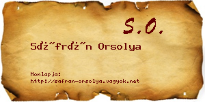 Sáfrán Orsolya névjegykártya